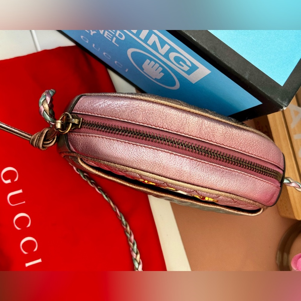 GUCCI Nappa Trapuntata Mini Zumi Dome Metallic Pastels Xbody Bag - Picture 6 of 16